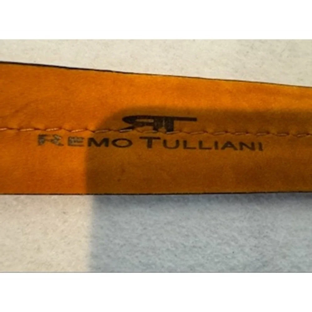 Remo Tulliani Brown Genuine Italian Leather Dress Belt - USA - Men Size 38‎